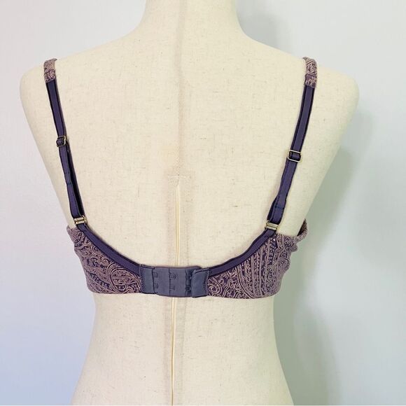 Soma Embraceable Full Coverage Bra 34D Purple Print Underwire - Picture 4 of 6